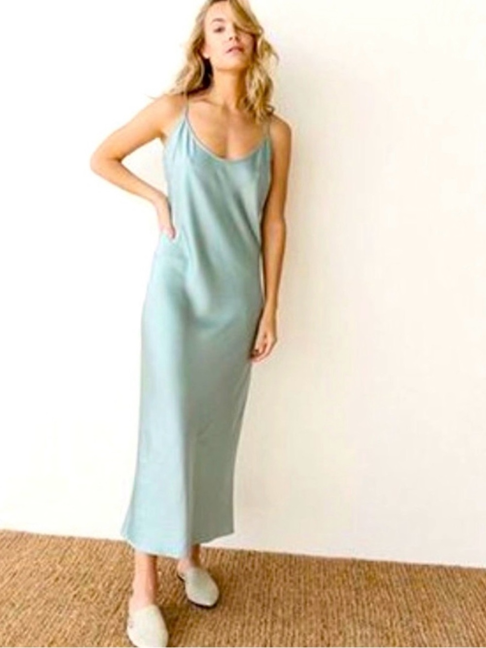 Jenni Kayne Slip Dress Midi Medium Mist